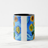 Sunflower Night Starry Mug à deux tons (Centre)