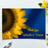 Sunflower on Blue Mariage Flat Merci Notes