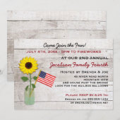 Sunflower Patriotic Party, Réunion, BBQ Invitation (Devant / Derrière)