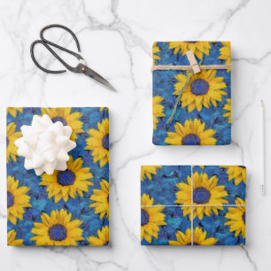 Sunflower Patroon Inpakpapier Vel