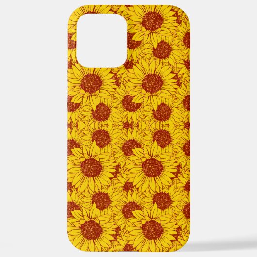 Sunflower Pattern – Bright Yellow Floral Aesthetic iPhone Hoesje (Achterkant)
