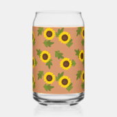 Sunflower Pattern Design – Cute Floral Aesthetic Blikvorm Glas (Achterkant)