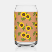 Sunflower Pattern Design – Cute Floral Aesthetic Blikvorm Glas (Links)
