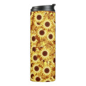 Sunflower Pattern, Gold, Yellow and Brown Thermosbeker (Gedraaid links)