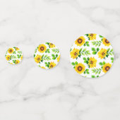 Sunflower Pattern Rustic Country Farmhouse Table Confetti (Achterkanten)