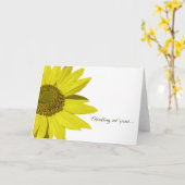 Sunflower "Penser à vous" Carte de voeux vierge (Fleur jaune)