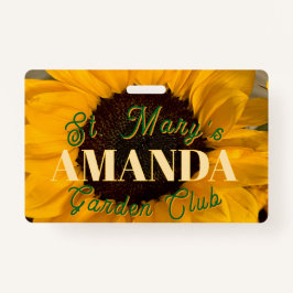 Sunflower Personalized Garden Club Badge