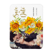 Sunflower Photo Wedding Save the Date Magnet (Vertical)
