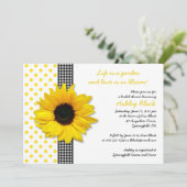 Sunflower Polka Dot En vichy Invitation Fête des m (Debout devant)