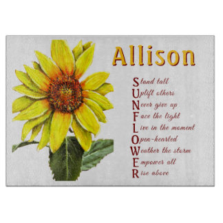 Sunflower Positive Encouragement Cutting Board Snijplank