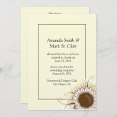 Sunflower Post Wedding Invitations Kaart (Voorkant / Achterkant)