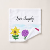 Sunflower Purple Flower Pink Flower Yellow (Gant de toilette)