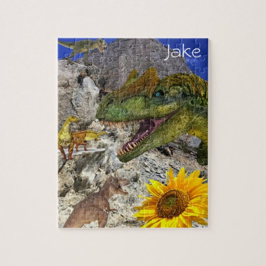 Sunflower Puzzles Dinosaur Floral Legpuzzel (Verticaal)