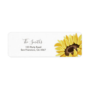 Sunflower Return Address Label Mason Jars Rustic