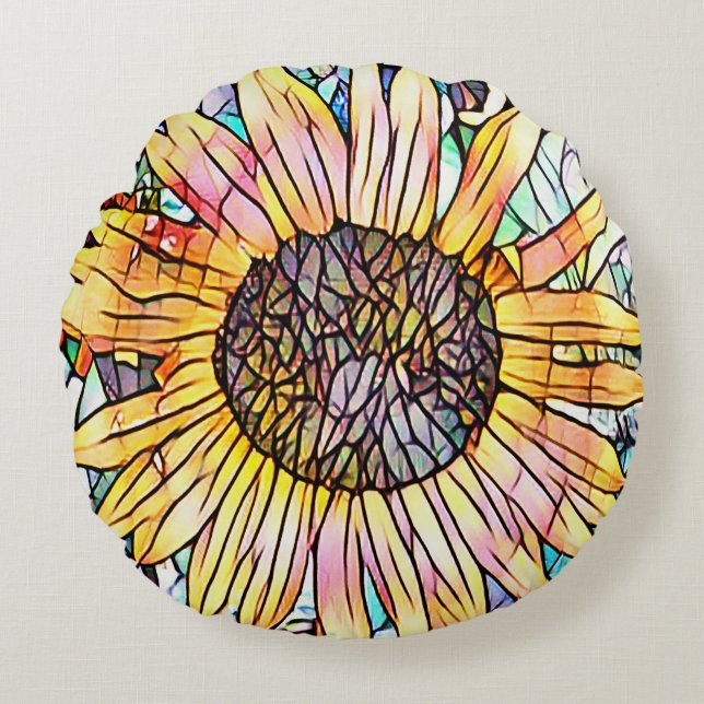 SUNFLOWER ROND KUSSEN (Voorkant)