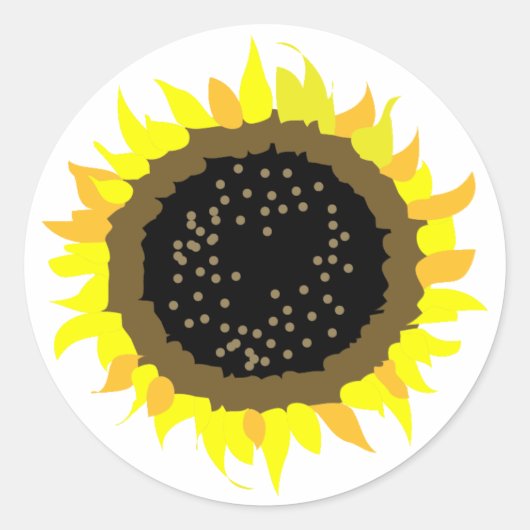 SUNFLOWER RONDE STICKER (Voorkant)