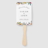 Sunflower Roos Burgundy Wedding Ceremony Programme Handwaaier (Voorkant)