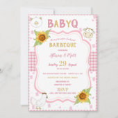 Sunflower rose En vichy bébé Q Barbecue Invitation (Devant)