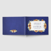 Sunflower Royal Blue Rustic Mariage Livre d'or (Complet)