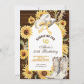 Sunflower Rustic Boots Birthday Kaart (Voorkant)