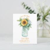 Sunflower Rustic Country Wedding Save the Date (Staand voorkant)