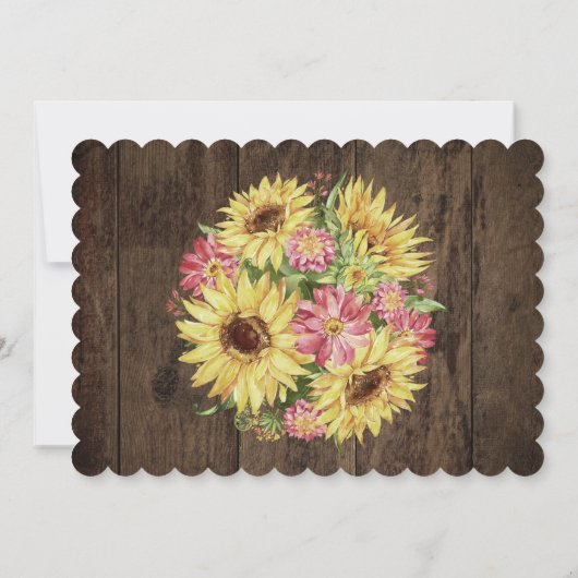 Sunflower Rustic Country Wedding Save the Date (Achterkant)