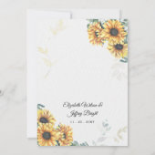 Sunflower Rustic Elegant Geometric Gold Wedding Kaart (Achterkant)