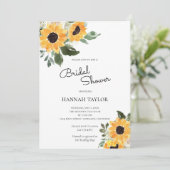 Sunflower Rustic Greenery Bridal Shower Kaart (Staand voorkant)
