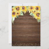 Sunflower Rustic String Light Birthday Party Kaart (Achterkant)
