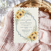 Sunflower Rustic Wedding Invitation Floral Kaart