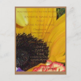 SUNFLOWER RUSTIC WEDDING INVITEERT ENSEMBLE BRIEFKAART