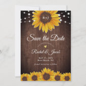 Sunflower Rustic Wedding Save the Date Invitation (Voorkant)