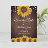 Sunflower Rustic Wedding Save the Date Invitation (Staand voorkant)
