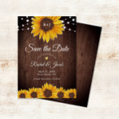 Sunflower Rustic Wedding Save the Date Invitation