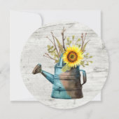 Sunflower & Rustic Wood Farm Faire-part de mariage (Dos)