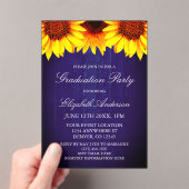 Sunflower Rustic Wood Graduation Party Acryl Uitnodigingen (Insitu (Draagbaar))