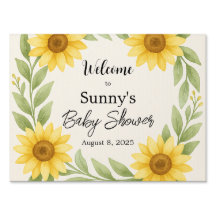 Sunflower Sage Baby shower Welkomstbord