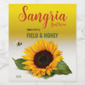 Sunflower Sangria Étiquette de vin aux fruits (Étiquettes simples)