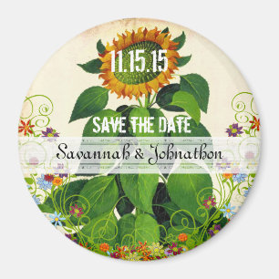 Sunflower Save the Date Wedding Magnet Magneet