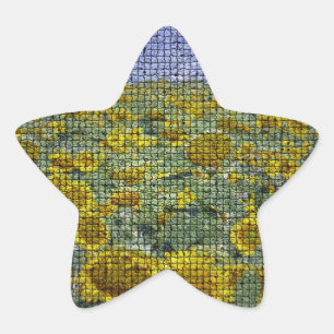 Sunflower Scape Textured Ster Sticker