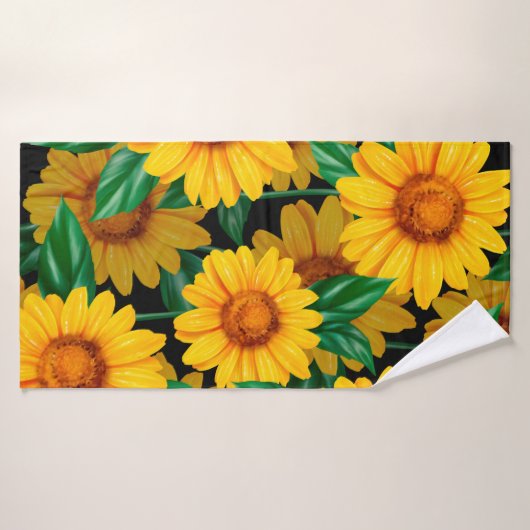 Sunflower seamless pattern. Background with yellow (Serviette de bain)