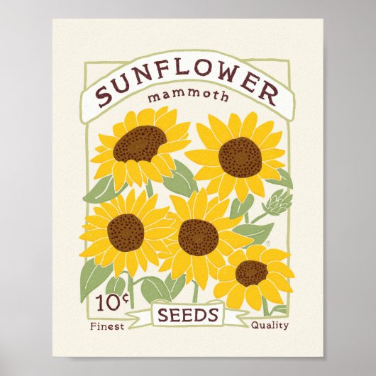 Sunflower Seed Packet Poster (Devant)