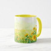 Sunflower Serenade Aquarelle café Mug (Devant droit)