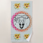 Sunflower Serenity: Meditation Mandala Beach Towel Strandlaken (Voorkant)
