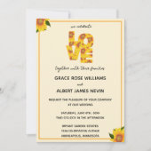 Sunflower Simple Elegant LOVE Weddenschap Kaart (Voorkant)