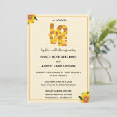 Sunflower Simple Elegant LOVE Weddenschap Kaart (Staand voorkant)