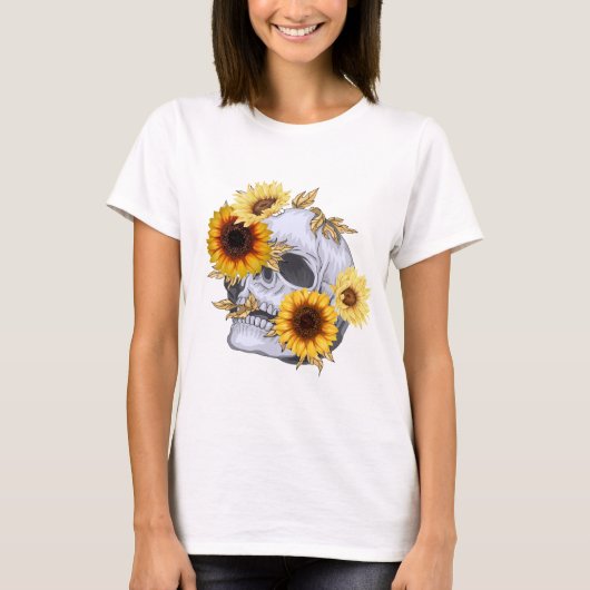 SUNFLOWER SKULL WOMEN'S T SHIRT (Voorkant)