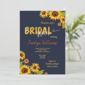 Sunflower Soirée Nuptiale Douche Invitation (Debout devant)