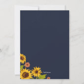 Sunflower Soirée Nuptiale Douche Invitation (Dos)