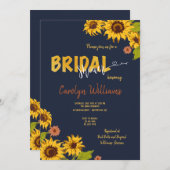 Sunflower Soirée Nuptiale Douche Invitation (Devant / Derrière)